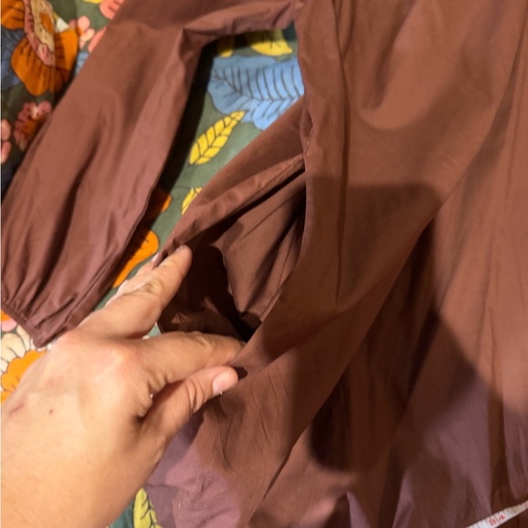 NWT SugarLips Brown Prissy Poplin Ruffle Mini Dress Size XL - Picture 9 of 10